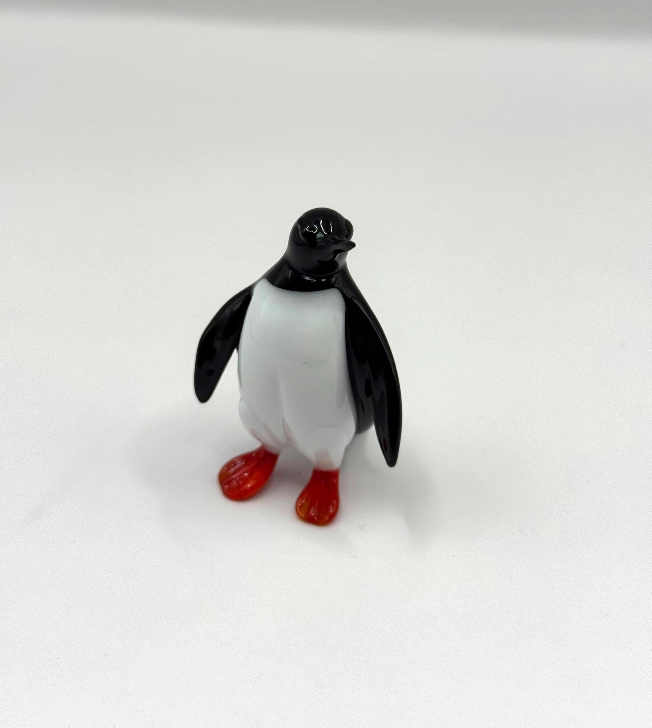 El Yapımı Murano Camı Penguen Figürü